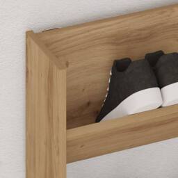 Berkfield Home Wall Shoe Cabinet Artisan Oak 80x18x60 cm Engineered Wood in Brown - Size: 80 x 18 x 60 cm - thumbnail 3