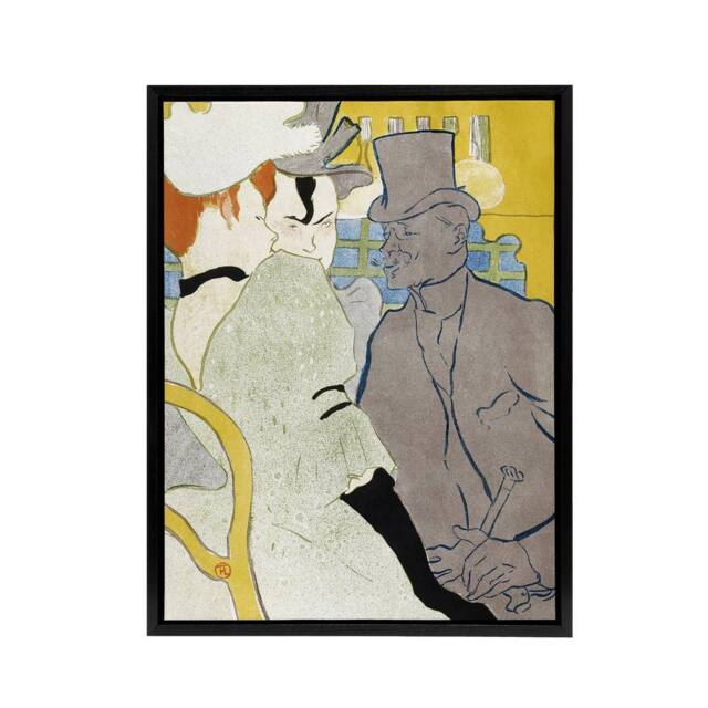 "Artery8 Englishman at the Moulin Rouge Framed Canvas Wall Art Print Lautrec - Size: W24"" x H32""" - image 1