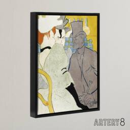 "Artery8 Englishman at the Moulin Rouge Framed Canvas Wall Art Print Lautrec - Size: W24"" x H32""" - thumbnail 2