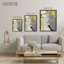 "Artery8 Englishman at the Moulin Rouge Framed Canvas Wall Art Print Lautrec - Size: W24"" x H32""" - thumbnail 4