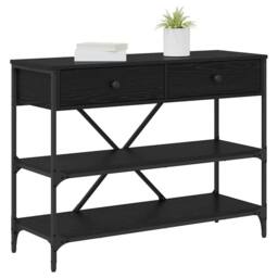 Berkfield Home Stylish Console Table Black Oak 100x34.5x75 cm Engineered Wood - thumbnail 1