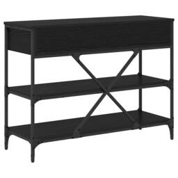 Berkfield Home Stylish Console Table Black Oak 100x34.5x75 cm Engineered Wood - thumbnail 8