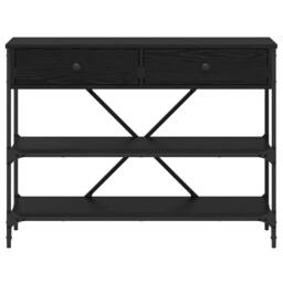 Berkfield Home Stylish Console Table Black Oak 100x34.5x75 cm Engineered Wood - thumbnail 6