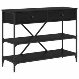 Berkfield Home Stylish Console Table Black Oak 100x34.5x75 cm Engineered Wood - thumbnail 3