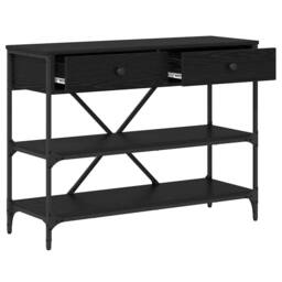 Berkfield Home Stylish Console Table Black Oak 100x34.5x75 cm Engineered Wood - thumbnail 5