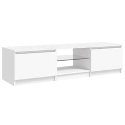 Berkfield Home TV Cabinet with LED Lights White 140x40x35.5 cm - thumbnail 7