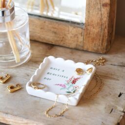 Lisa Angel Women's White Beautiful Day Square Trinket Dish - thumbnail 2