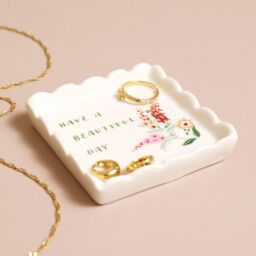 Lisa Angel Women's White Beautiful Day Square Trinket Dish