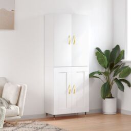 Berkfield Home Highboard White 69.5x34x180 cm Engineered Wood - thumbnail 1