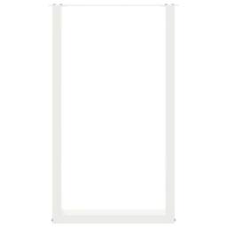 Berkfield Home Coffee Table Legs U-Shaped 2 pcs White 60x(100-101) cm Steel - thumbnail 5