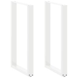 Berkfield Home Coffee Table Legs U-Shaped 2 pcs White 60x(100-101) cm Steel - thumbnail 1