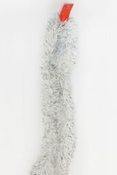 Neel Blue Chunky Christmas Tinsel Garland Shiny Metallic with White Xmas Tree Decor, 2m in Silver - thumbnail 4