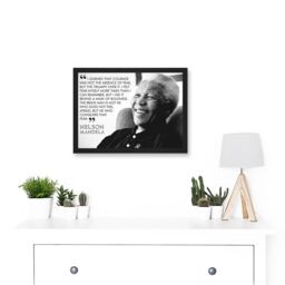 Artery8 Nelson Mandela Quote I Learned That Courage Typography A4 Artwork Framed Wall Art Print in Black - thumbnail 2