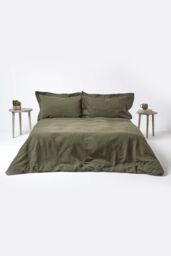 Homescapes Linen Oxford Pillowcase, King in Khaki - thumbnail 5