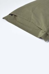 Homescapes Linen Oxford Pillowcase, King in Khaki - thumbnail 3