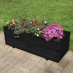Access Garden Products Pine raised trough planter (L) 120cm × (H) 40cm × (D) 40cm in Black