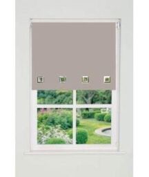 New Edge Blinds Square Eyelet Edge Roller Blind 165cm Drop Natural - Size: 120 cm width x 165 cm drop - thumbnail 1