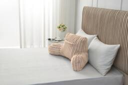 GAVENO CAVAILIA Super Comfy Ribbed Warm Cuddle Cushion in Beige - thumbnail 5