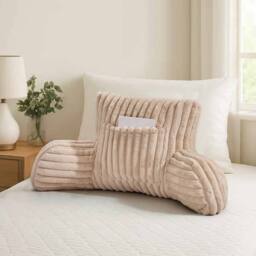 GAVENO CAVAILIA Super Comfy Ribbed Warm Cuddle Cushion in Beige - thumbnail 1
