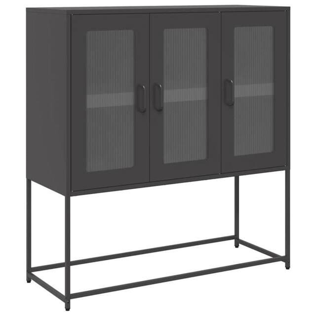 Berkfield Home Sideboard Black 100.5x39x107 cm Cold-rolled Steel - image 1