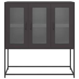 Berkfield Home Sideboard Black 100.5x39x107 cm Cold-rolled Steel - thumbnail 5