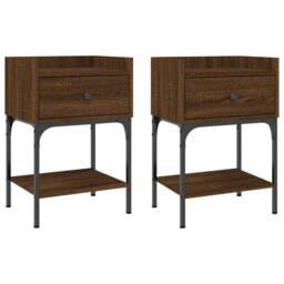 Berkfield Home Elegant Bedside Tables 2 pcs Brown Oak 40.5x31x60 cm Engineered Wood - thumbnail 3
