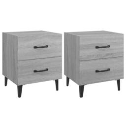 Berkfield Home Bedside Cabinets 2 pcs Grey Sonoma 40x35x47.5 cm - thumbnail 1