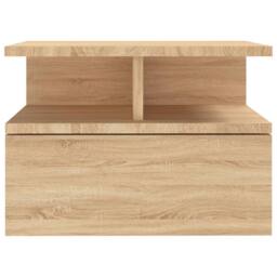 Berkfield Home Floating Nightstand Sonoma Oak 40x31x27cm Engineered Wood in Light Oak - Size: 40 x 31 x 27 cm - thumbnail 4