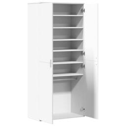 Berkfield Home Shoe Cabinet White 80x39x178 cm Engineered Wood - Size: 80 x 39 x 178 cm - thumbnail 7