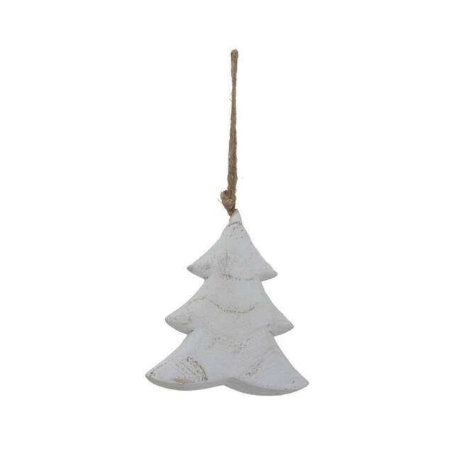Lemon Pavilion Furniture and Decor Whitewashed Rustic Hanging Tree - Wood - L5 x W12 x H14 cm - White