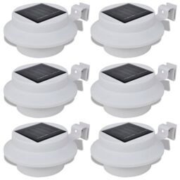 Berkfield Home Outdoor Solar Lamp Set 6 pcs Fence Light Gutter Light White - thumbnail 2