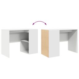 Berkfield Home Writing Desk White Engineered wood Medium Storage Writing Desk - thumbnail 8