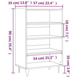 Berkfield Home Highboard Black 57x35x90 cm Engineered Wood - Size: 57 x 35 x 90 cm - thumbnail 9