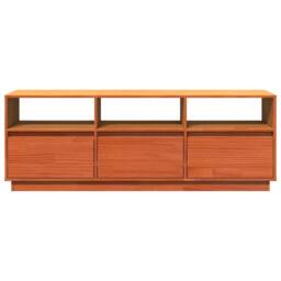 Berkfield Home TV Cabinet Wax Brown 140x37x50 cm Solid Wood Pine - Size: 140 x 37 x 50 cm - thumbnail 6