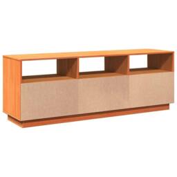 Berkfield Home TV Cabinet Wax Brown 140x37x50 cm Solid Wood Pine - Size: 140 x 37 x 50 cm - thumbnail 8