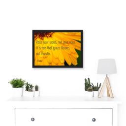 Artery8 Quote Typography Words Raise Your Words Not Voice Thunder Rumi Artwork Framed Wall Art Print A4 in Black - thumbnail 2