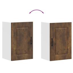 Berkfield Home Kitchen Wall Cabinet Kalmar Smoked Oak Engineered Wood in Brown - thumbnail 9