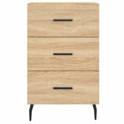 Berkfield Home Bedside Cabinet Sonoma Oak 40x40x66 cm Engineered Wood in Brown - Size: 40 x 40 x 66 cm - thumbnail 5