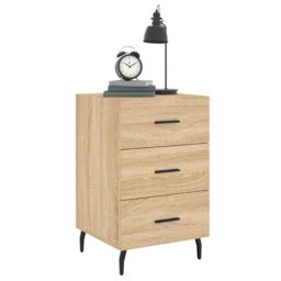 Berkfield Home Bedside Cabinet Sonoma Oak 40x40x66 cm Engineered Wood in Brown - Size: 40 x 40 x 66 cm - thumbnail 3