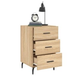Berkfield Home Bedside Cabinet Sonoma Oak 40x40x66 cm Engineered Wood in Brown - Size: 40 x 40 x 66 cm - thumbnail 4