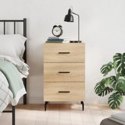 Berkfield Home Bedside Cabinet Sonoma Oak 40x40x66 cm Engineered Wood in Brown - Size: 40 x 40 x 66 cm - thumbnail 1