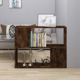 Berkfield Home Book Cabinet/Room Divider Smoked Oak 80x24x63 cm in Brown - Size: 80 x 24 x 63 cm - thumbnail 1