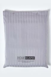 Homescapes Egyptian Cotton Stripe Duvet Cover & Pillowcase 330 TC in Grey - Size: Double - thumbnail 5