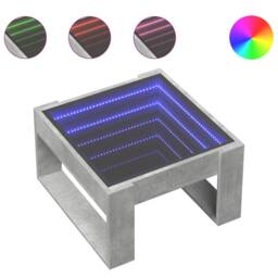 Berkfield Home Coffee Table with Infinity LED Concrete Grey 50x53x30 cm - Size: 50 x 53 x 30 cm - thumbnail 1