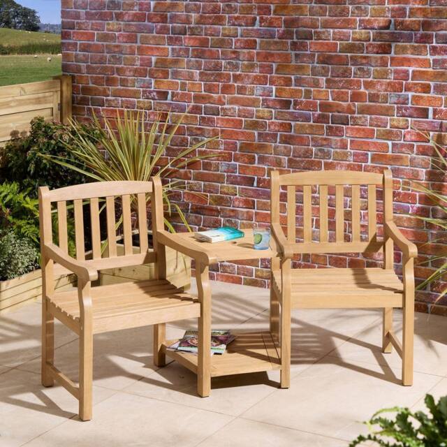 Rowlinsons Tuscan Companion Seat - Timber - L73 x W174 x H91 cm - Stain/Oil in Natural - image 1