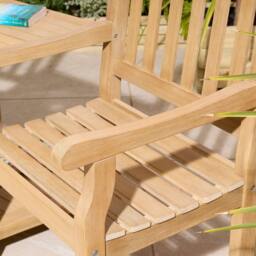 Rowlinsons Tuscan Companion Seat - Timber - L73 x W174 x H91 cm - Stain/Oil in Natural - thumbnail 3