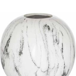 Lemon Pavilion Furniture and Decor Marble Pudding Vase - Ceramic - L25 x W25 x H23 cm - Grey/White in White - thumbnail 2