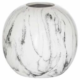 Lemon Pavilion Furniture and Decor Marble Pudding Vase - Ceramic - L25 x W25 x H23 cm - Grey/White in White - thumbnail 1