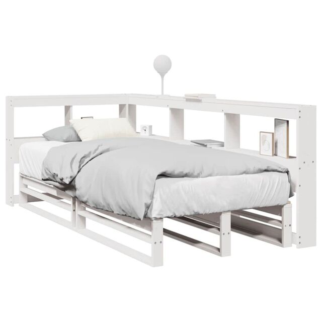 Berkfield Home Bookcase Bed without Mattress White 75x190cm Solid Wood Pine - Size: 75x190 cm - image 1