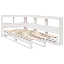 Berkfield Home Bookcase Bed without Mattress White 75x190cm Solid Wood Pine - Size: 75x190 cm - thumbnail 3